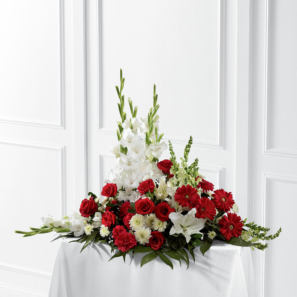 Crimson & White Arrangement – Aux 1000 Fleurs, Saint-hyacinthe PQ