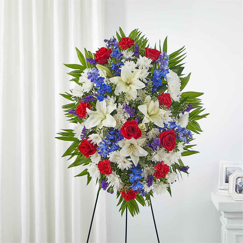 Cherished Service Standing Spray – Aux 1000 Fleurs, Saint-hyacinthe PQ