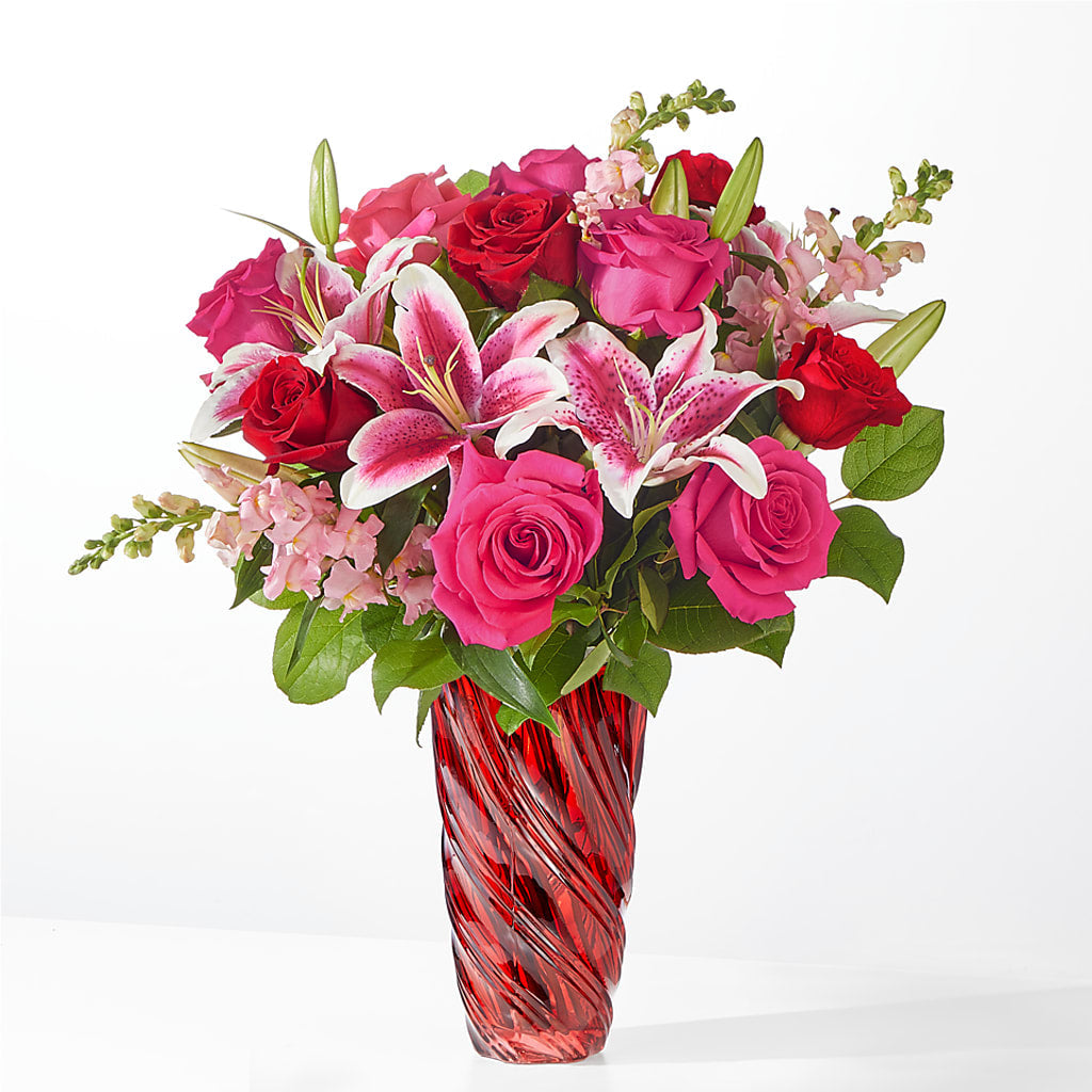 Always You Bouquet with Luxe Swirl Vase – Aux 1000 Fleurs, Saint-hyacinthe PQ