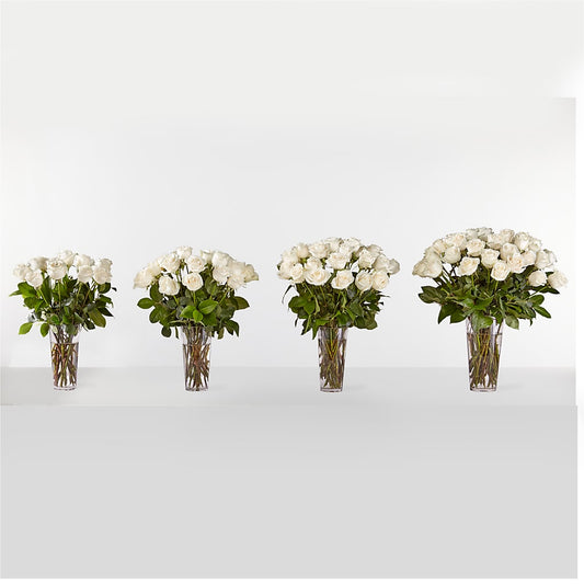 Long Stem White Rose Bouquet –  Aux 1000 Fleurs, Saint-hyacinthe PQ