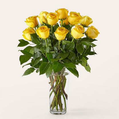 Long Stem Yellow Rose Bouquet –  Aux 1000 Fleurs, Saint-hyacinthe PQ