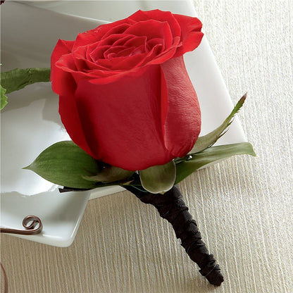Red Rose Boutonniere –  Aux 1000 Fleurs, Saint-hyacinthe PQ